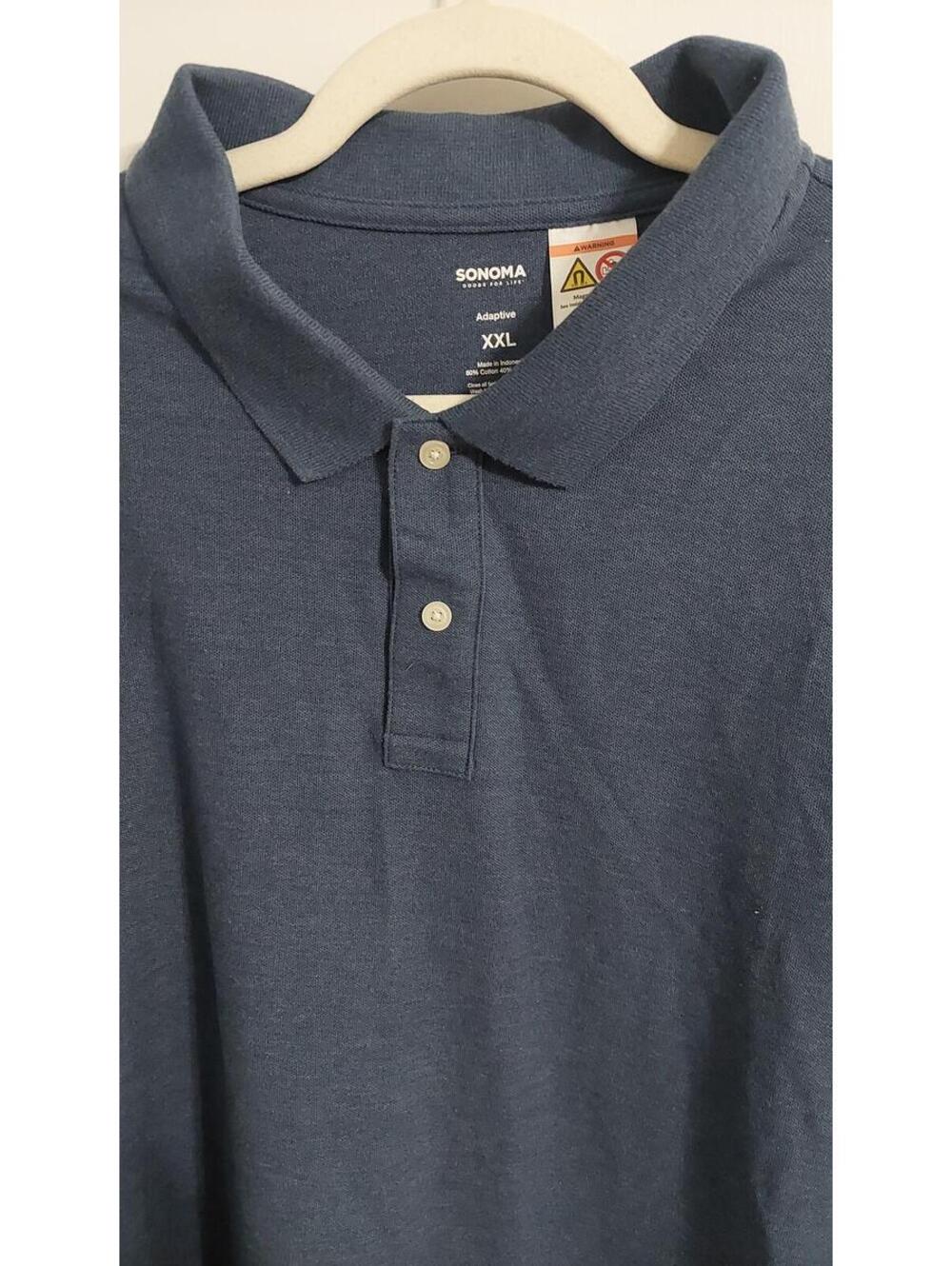 Sonoma Adaptive Men's Polo Shirt XXL Blue